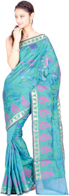 

Chandrakala Self Design Banarasi Cotton Saree(Multicolor), Blue