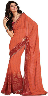 

Indian Wear Online Printed Fashion Pure Chiffon Saree(Grey)