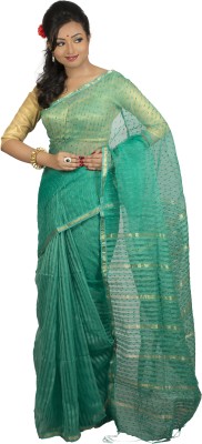 

monidipa Self Design Fashion Cotton Saree(Green)