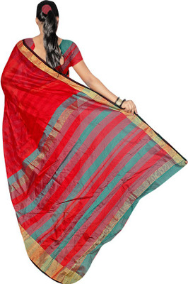 

Party Wear Dresses Printed Fashion Art Silk Saree(Red)