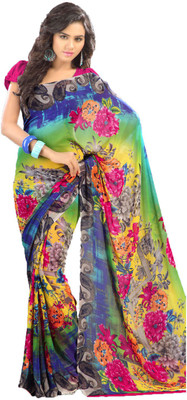 

Party Wear Dresses Printed Fashion Art Silk Saree(Multicolor), Multicolor221