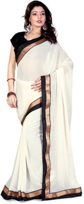 

Cenizas Solid Fashion Chiffon Saree(Beige)