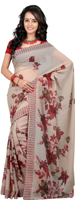 

Khushali Self Design, Printed Fashion Chiffon Saree(Grey, Multicolor)