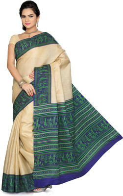 

Ishin Printed Fashion Silk Saree(Beige)