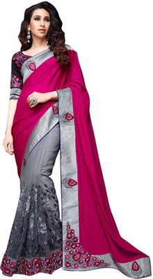 

Saara Self Design Fashion Georgette Saree(Grey, Pink)