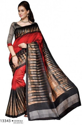 

Sunaina Printed Fashion Art Silk Saree(Multicolor)