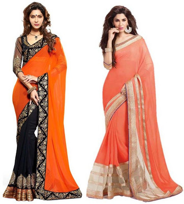 

Stylezone Self Design Fashion Chiffon Saree(Pack of 2, Multicolor)