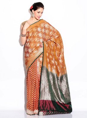 

Zain Textiles Woven Banarasi Silk Saree(Gold)