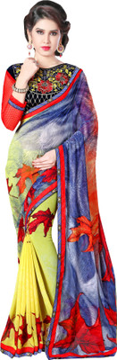 

Khoobee Self Design, Printed Fashion Georgette Saree(Blue, Multicolor, Yellow)