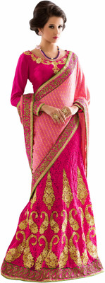 

Desi Look Self Design Fashion Viscose Saree(Pink)