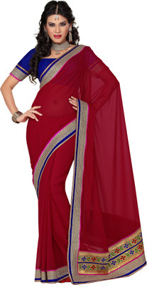 

Ishin Printed Daily Wear Georgette Saree(Maroon