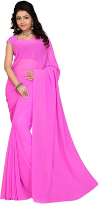

Surupta Plain Fashion Georgette Saree(Pink), Rose pink