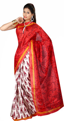 

Anushree Saree Printed Fashion Silk Saree(Multicolor), Red