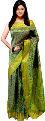 

Sonam Pattu Self Design Dharmavaram Handloom Silk Saree(Green)