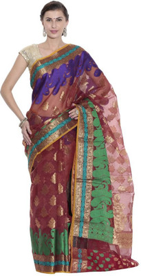 

AVR FASHIONS Floral Print Banarasi Silk Saree(Red)