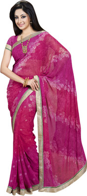 

Vishal Solid Fashion Georgette Saree(Pink)