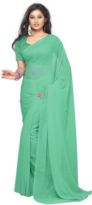 

Surupta Solid Fashion Georgette Saree(Green), Light green