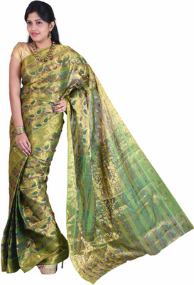 Mimosa Self Design Kanjivaram Net, Silk, Jacquard Saree(Multicolor) available at flipkart for Rs.1399