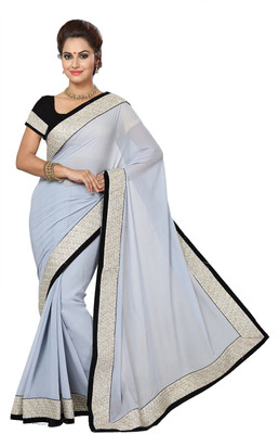 

Ishin Embellished Fashion Viscose Saree(Grey), Gray