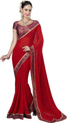 

Parisha Embroidered Fashion Georgette Saree(Red)