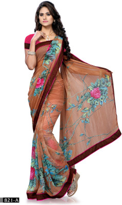 

Hi-Choice Printed Fashion Synthetic Saree(Brown)