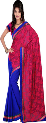 

Sanju Sarees Self Design Fashion Georgette Saree(Blue)