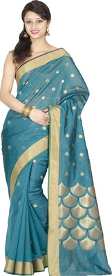 

Chandrakala Woven Banarasi Silk Saree(Dark Blue), Turquoise