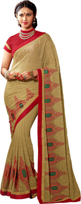 

Brijraj Embroidered Fashion Silk Saree(Light Green), Light mehendi green