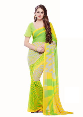 

Khoobee Self Design, Printed Fashion Georgette Saree(Yellow, Green, Beige), Beige;green;yellow