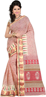 

Ansu Fashion Printed Fashion Cotton Saree(Red)
