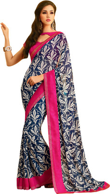 Vishal Printed Fashion Georgette Saree(Blue)