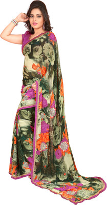 

Jiya Self Design, Printed Fashion Georgette Saree(Multicolor, Pink, Green), Green;multicolor:pink