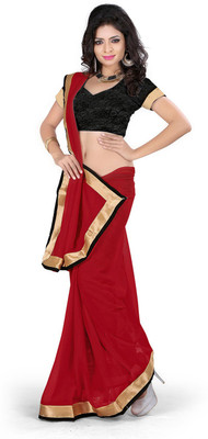 

Indian Wear Online Solid Fashion Georgette Saree(Brown)