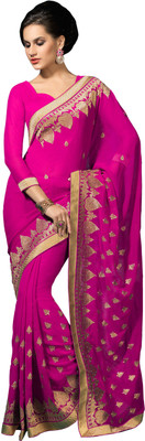 

Desi Look Self Design Daily Wear Chiffon Saree(Multicolor), Pink