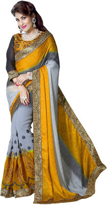 

Parisha Embroidered Daily Wear Georgette Saree(Pack of 2, Yellow, Grey)