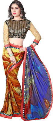 

Khoobee Self Design, Printed Fashion Georgette Saree(Blue, Multicolor)