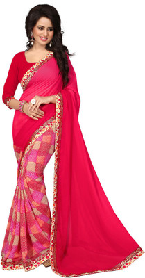 

Style U Embellished Bollywood Georgette Saree(Red)