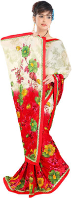 

Party Wear Dresses Printed Fashion Georgette Saree(Red)
