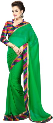 

Khoobee Self Design Fashion Georgette Saree(Green, Multicolor)