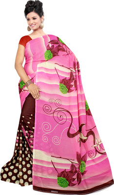 

Khoobee Self Design, Printed Fashion Georgette Saree(Pink, Brown, Multicolor, Brown;multicolor;pink