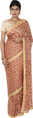 

Ethnic Bliss Lifestyles Self Design Fashion Handloom Chiffon Saree(Multicolor), Multicoloured;peach