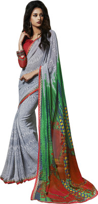 

Khoobee Self Design, Printed Fashion Georgette Saree(Grey, Red, Multicolor), Grey;multicolor;red