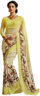 

Akshaya Fashons Printed Daily Wear Georgette Saree(Yellow)