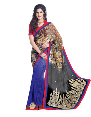 

Indianbeauty Printed, Embroidered Bollywood Georgette Saree(Multicolor)
