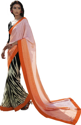 

Ewows Embellished, Floral Print Fashion Satin, Jacquard Saree(Pink, Black), Black;pink