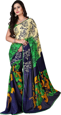 

Parisha Self Design, Printed Fashion Georgette Saree(Green, Multicolor), Dark blue;green;multi