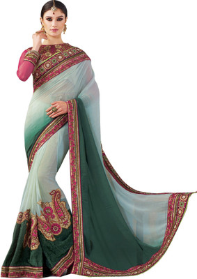 

Aarti Saree Embroidered Fashion Viscose Saree(Green, Black, Red)