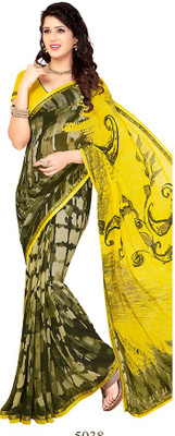 

PSHOPEE Printed Fashion Chiffon Saree(Yellow)