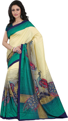 SUNAINA Printed Mysore Art Silk Saree(Multicolor)