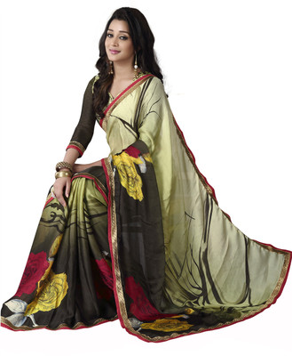 

Khushali Self Design, Printed Fashion Chiffon Saree(Multicolor)